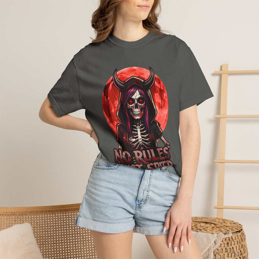 No Rules Just Speed Skull T-Shirt — Devil Rider Graphic Tee