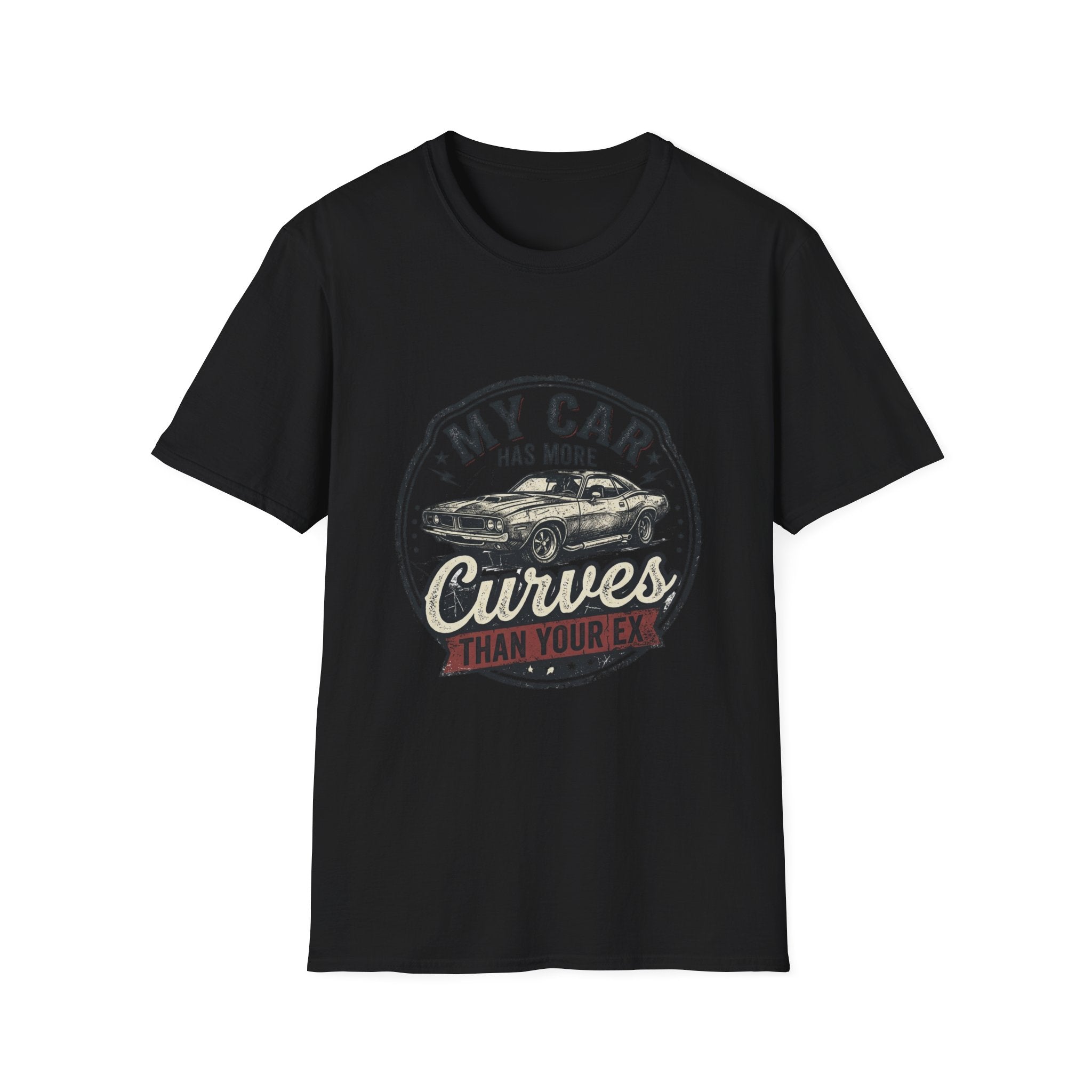 My Car Has More Curves T-Shirt - Vintage Car Humor Tee