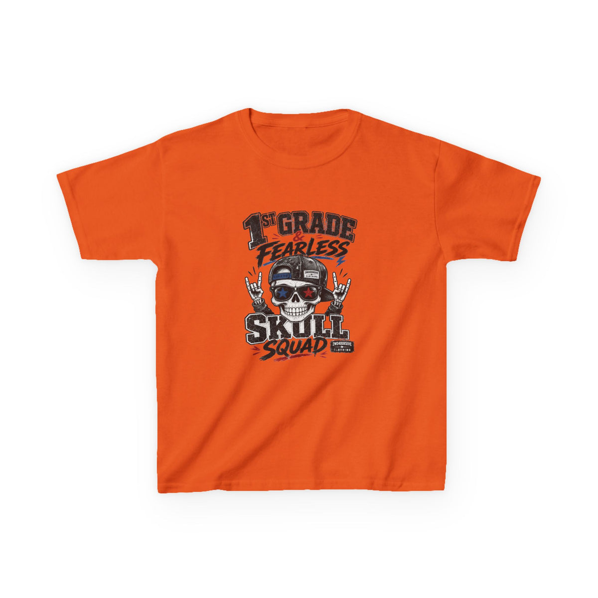 Kids Skull Squad T‑Shirt – 1st Grade Fearless Design