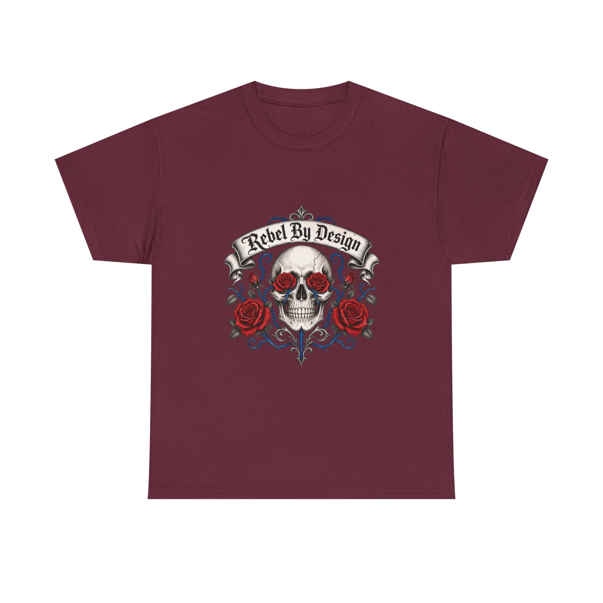 Skull & Roses Tee — "Rebel By Design" Graphic T-Shirt