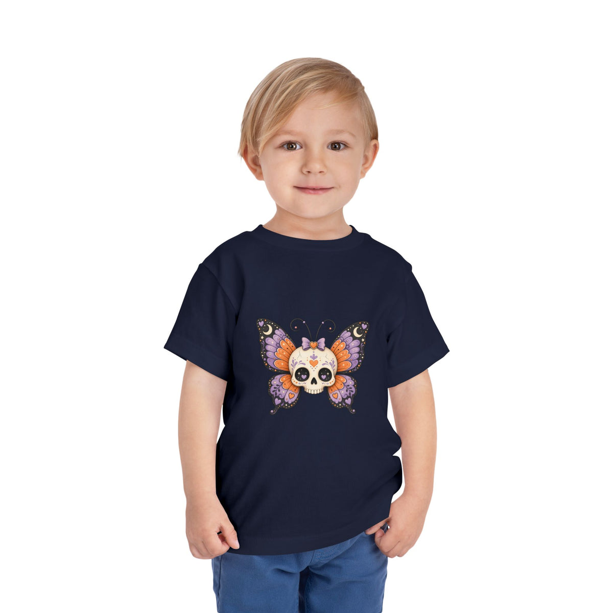 Toddler Tee — Sugar Skull Butterfly Graphic (Day of the Dead Kids Shirt)