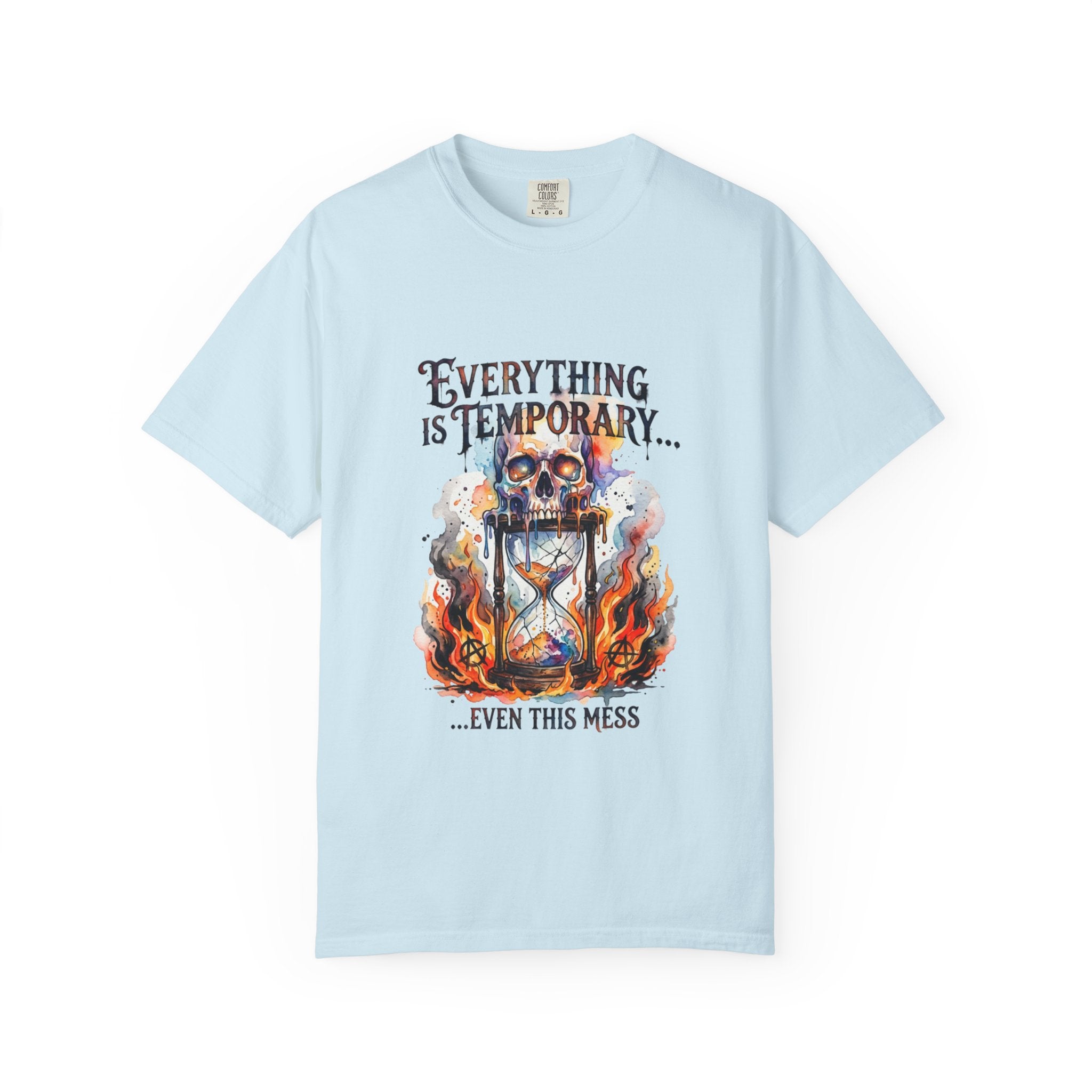 Everything Is Temporary T-Shirt — Skull Hourglass Graphic Tee