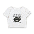 Crop Tee — "My Red Flags Wear Lipstick" Graphic Top