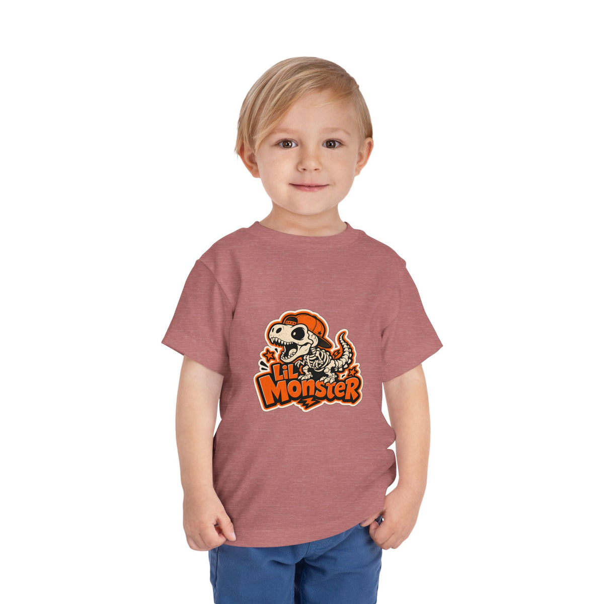 Toddler Tee — 'Lil Monster' Skeleton Dino Graphic, Cute Halloween Shirt for Kids