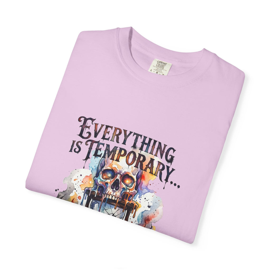 Everything Is Temporary T-Shirt — Skull Hourglass Graphic Tee