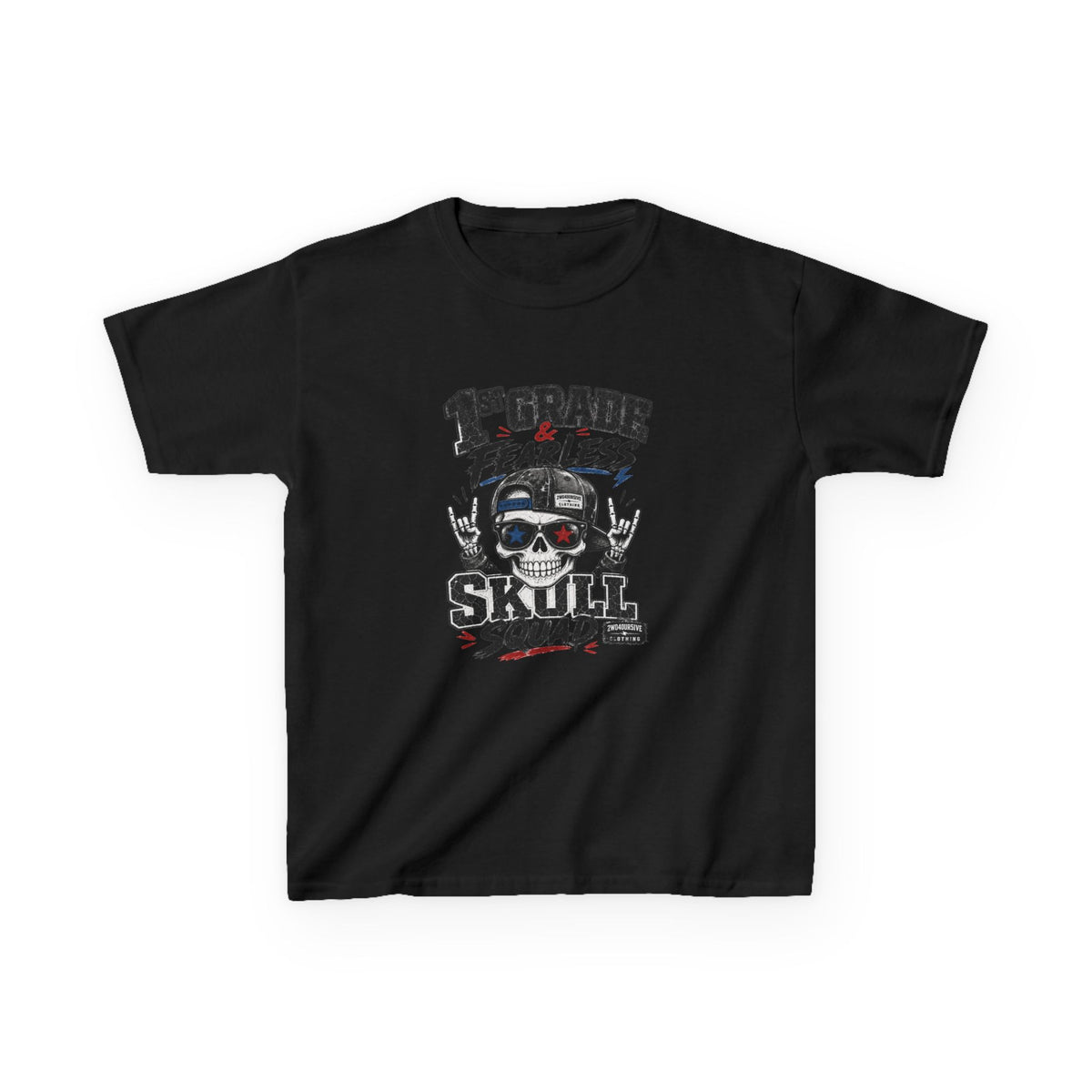 Kids Skull Squad T‑Shirt – 1st Grade Fearless Design