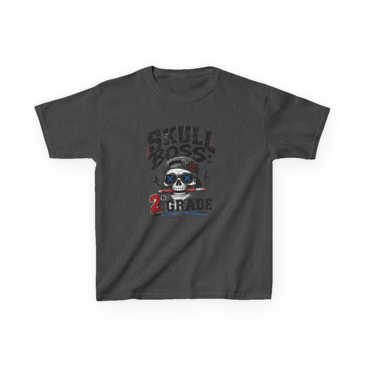 Kids Tee — "Skull Boss 2nd Grade" Back-to-School Graphic Shirt