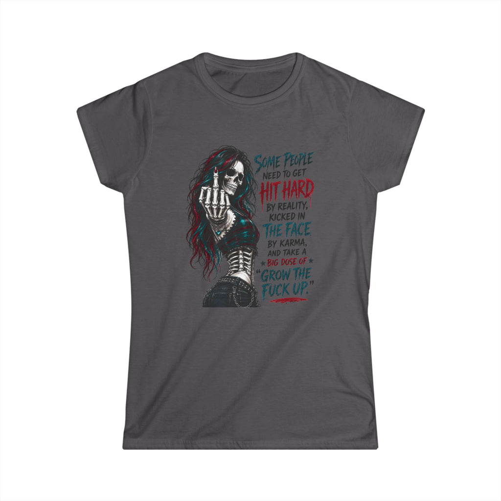 "Some People Need to Be Hit Hard" Edgy Quote Graphic Tee