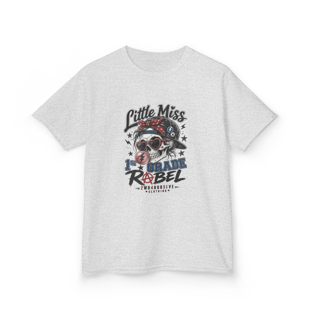 Kids T-Shirt — "Little Miss Rebel" Skull Bandana Graphic
