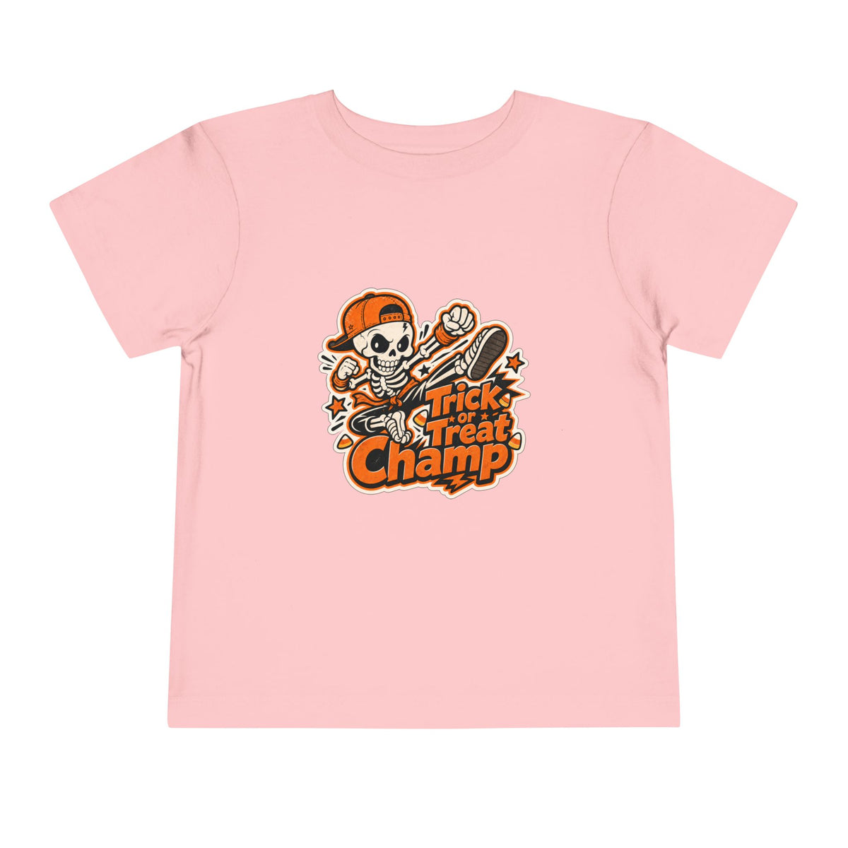 Toddler Tee — 'Trick or Treat Champ' Halloween Skeleton Skate Graphic