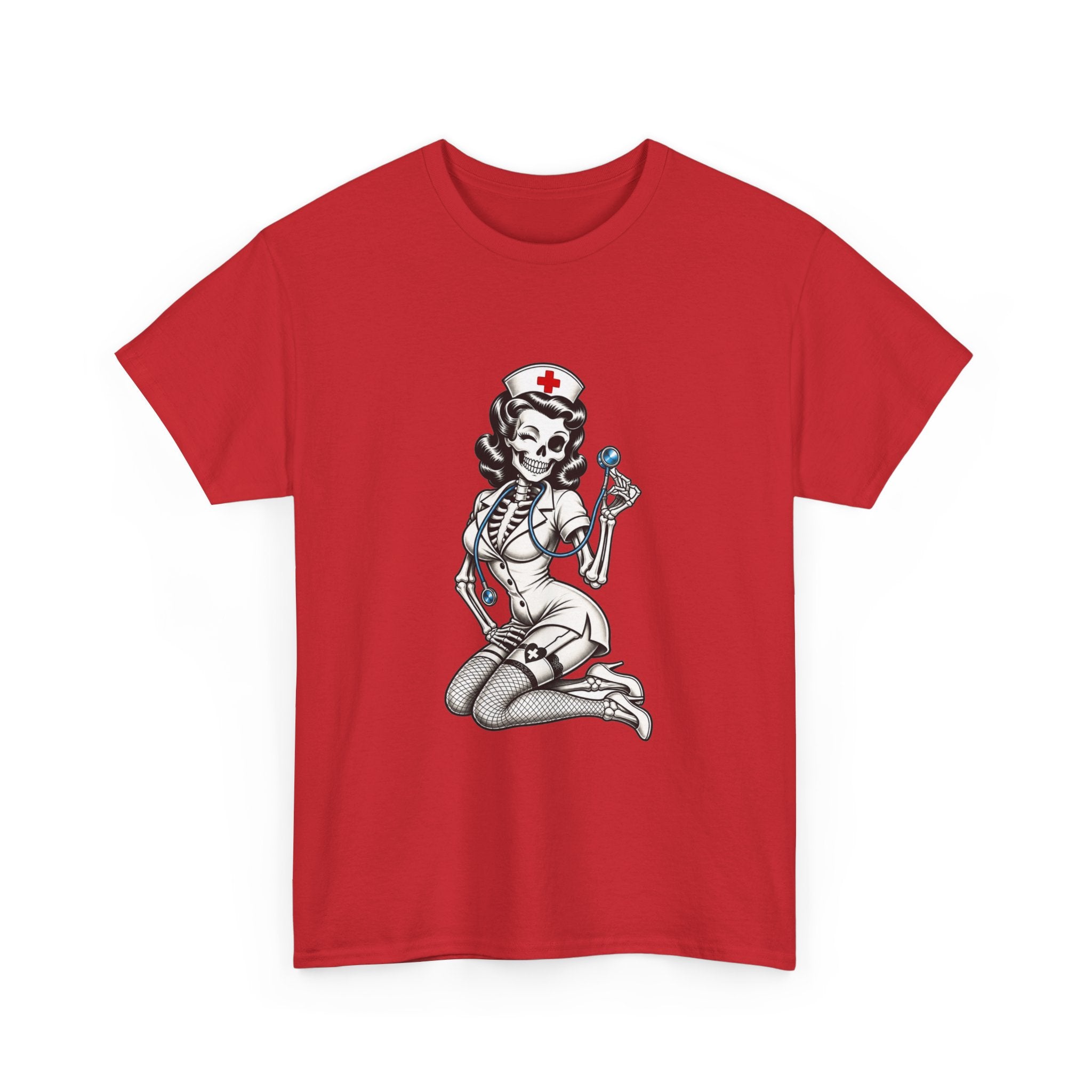 Pin-Up Nurse T-Shirt — Retro Vintage Nurse Girl Graphic Tee