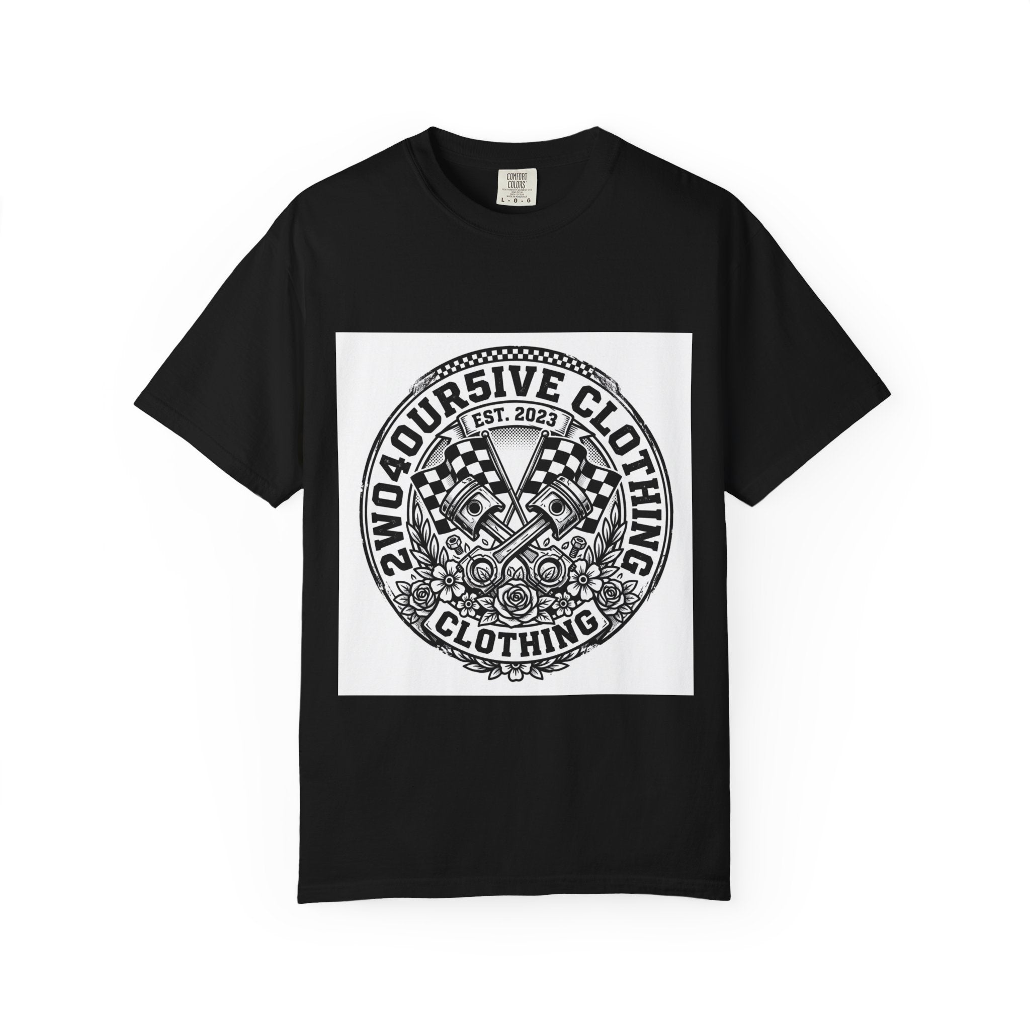 Vintage Racing Crest T-Shirt — '2W04OURSIVE CLOTHING' Graphic Tee