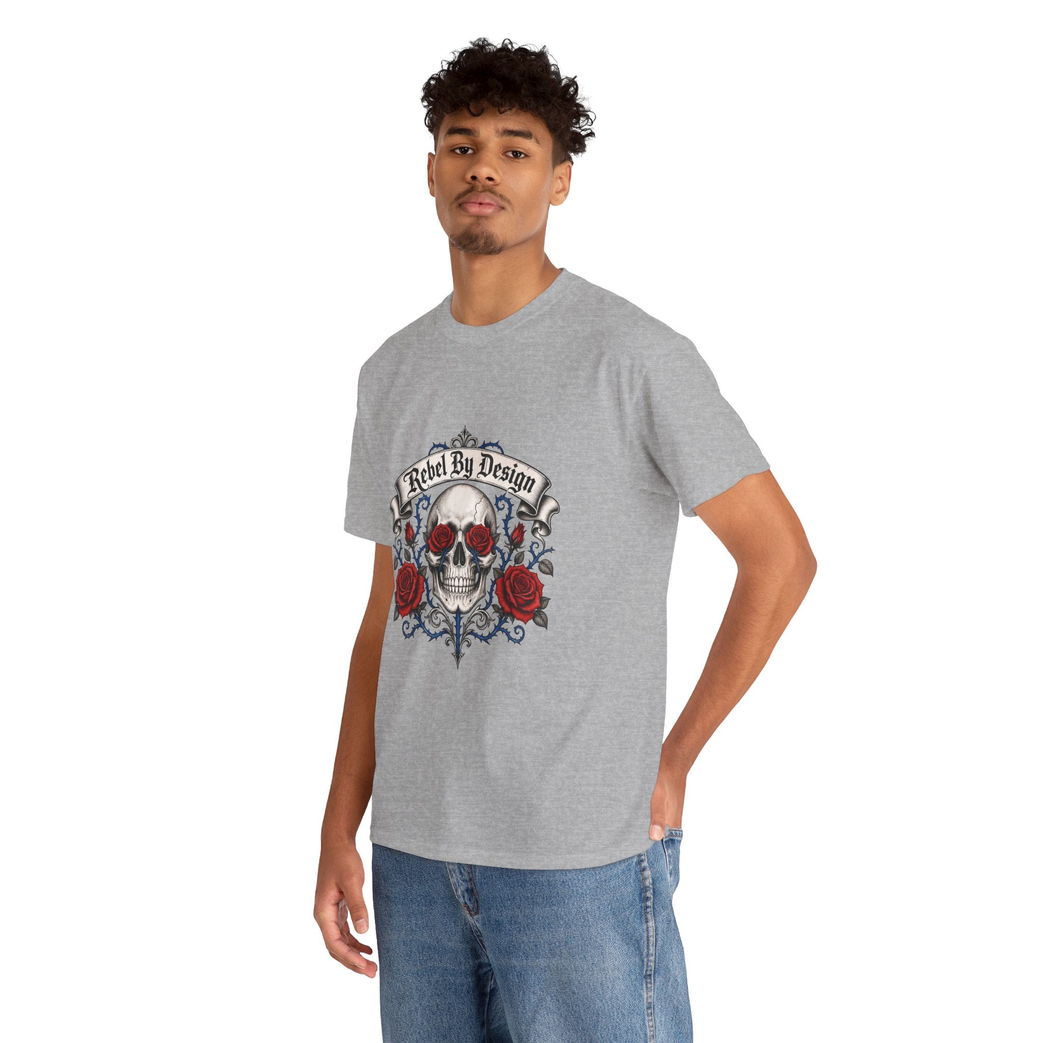 Skull & Roses Tee — "Rebel By Design" Graphic T-Shirt