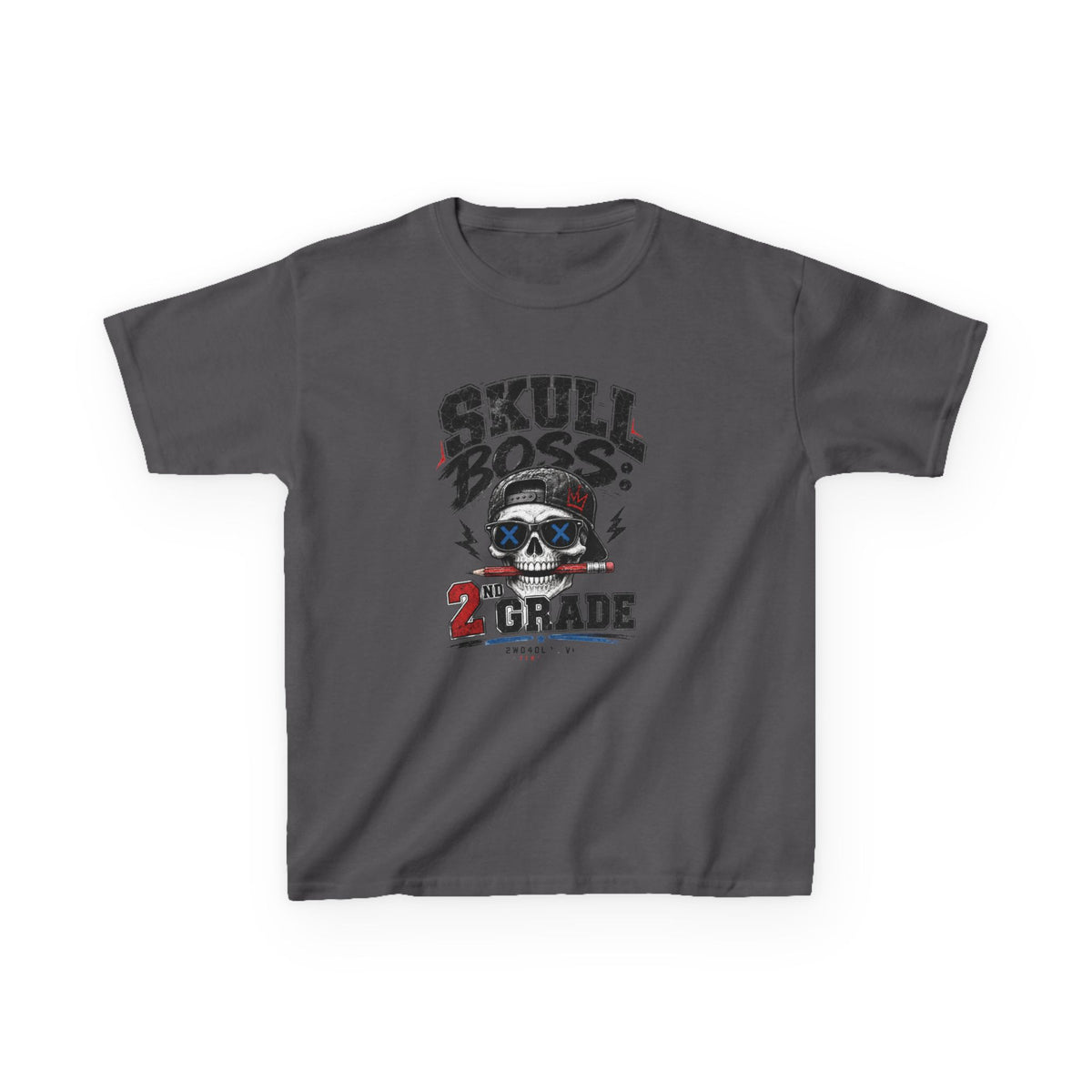Kids Tee — "Skull Boss 2nd Grade" Back-to-School Graphic Shirt