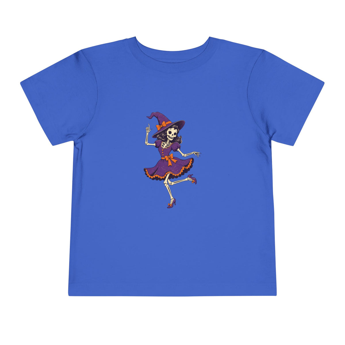 Toddler Witch Skeleton Tee — Cute Dancing Skeleton Halloween Shirt for Kids