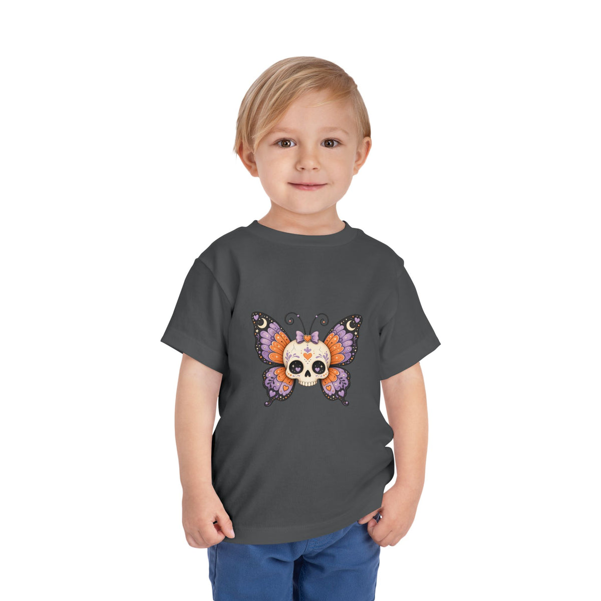 Toddler Tee — Sugar Skull Butterfly Graphic (Day of the Dead Kids Shirt)