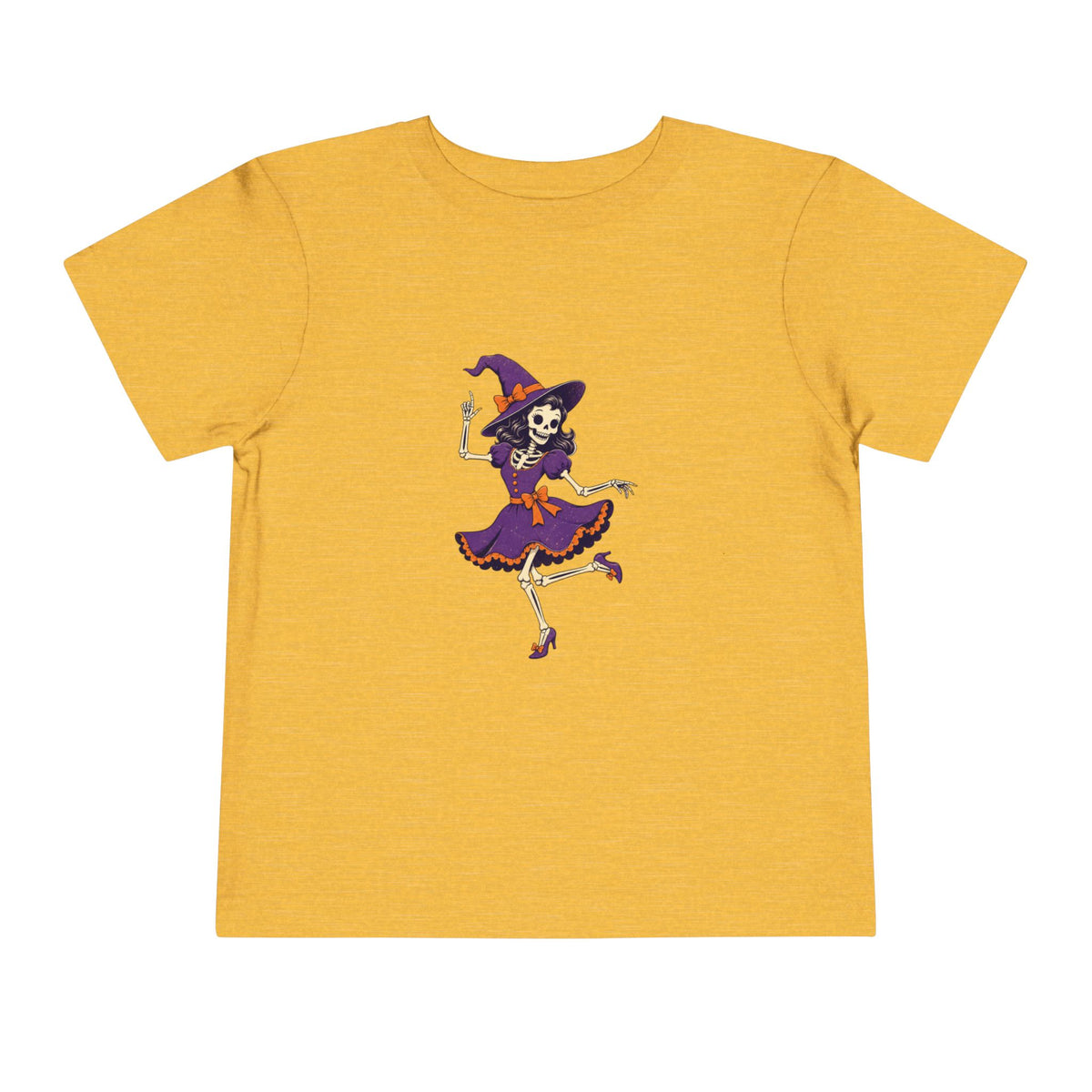 Toddler Witch Skeleton Tee — Cute Dancing Skeleton Halloween Shirt for Kids