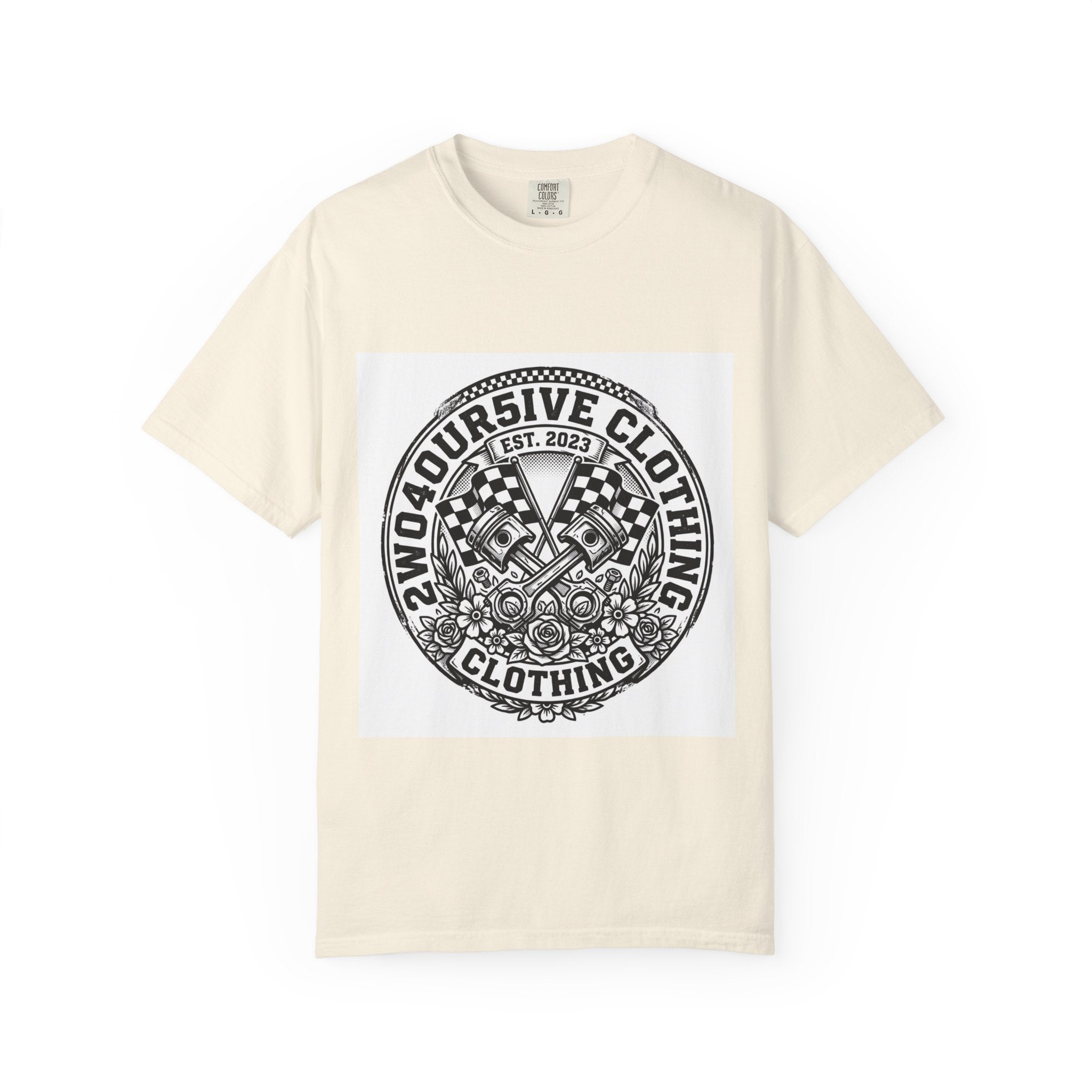 Vintage Racing Crest T-Shirt — '2W04OURSIVE CLOTHING' Graphic Tee