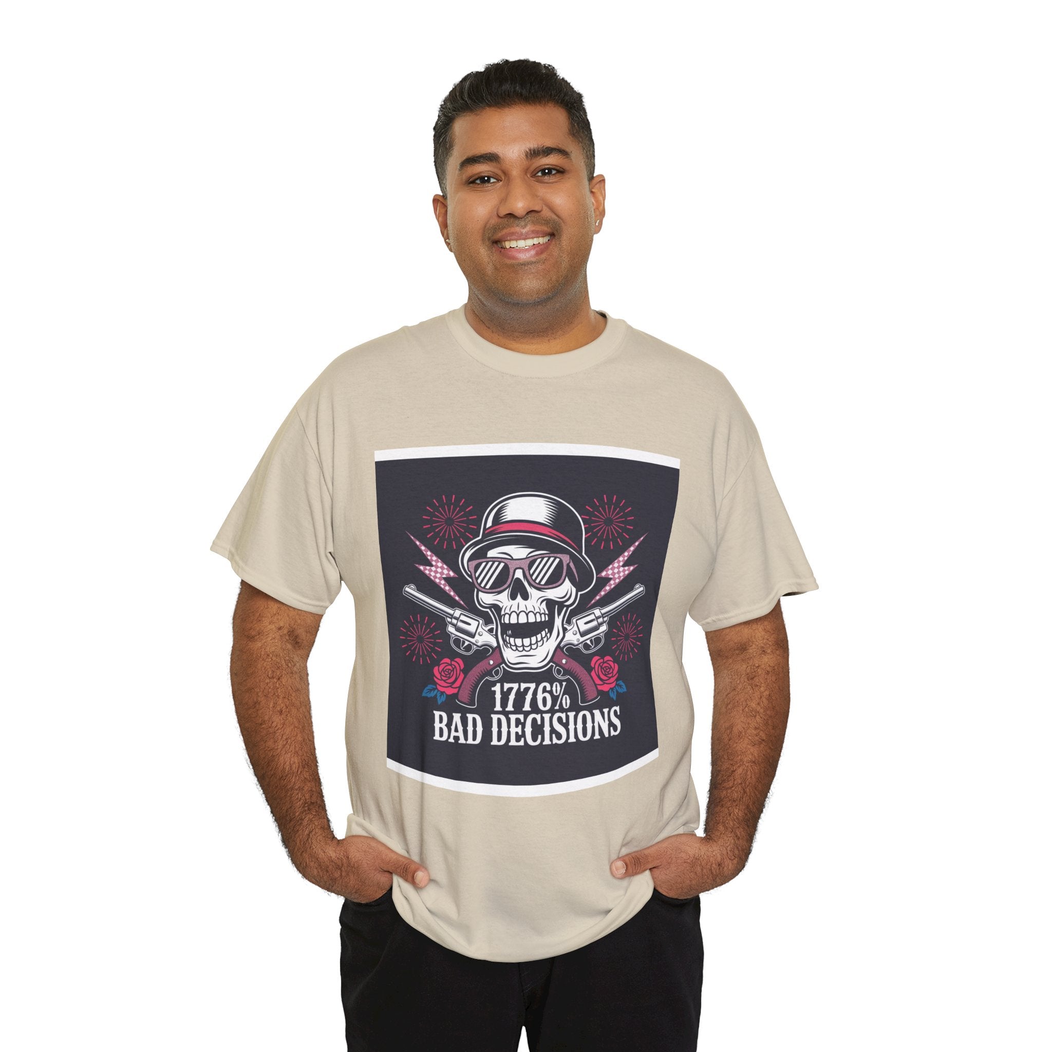 1776 Bad Decisions Skull Tee — Patriotic Vintage Skull T-Shirt
