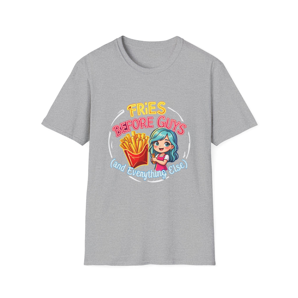 Fries Before Guys Tee — Cute Cartoon French Fry Graphic T-Shirt