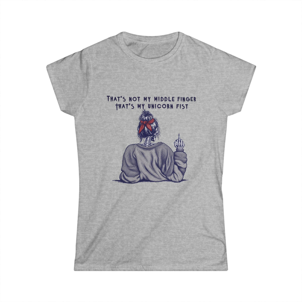 "That's Not My Middle Finger, That's My Unicorn Fist" White Softstyle Tee