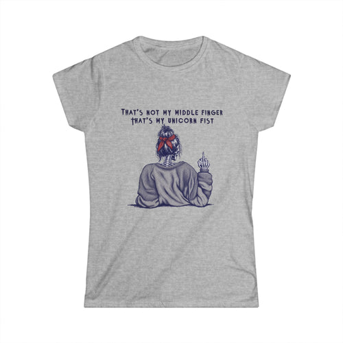 "That's Not My Middle Finger, That's My Unicorn Fist" White Softstyle Tee