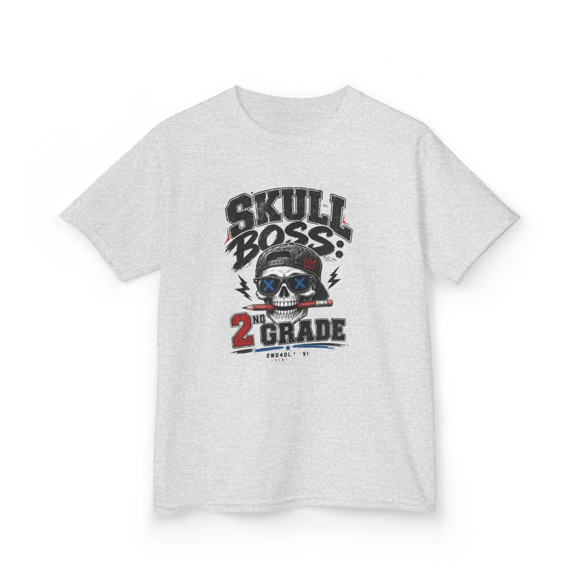 Kids Tee — "Skull Boss 2nd Grade" Back-to-School Graphic Shirt