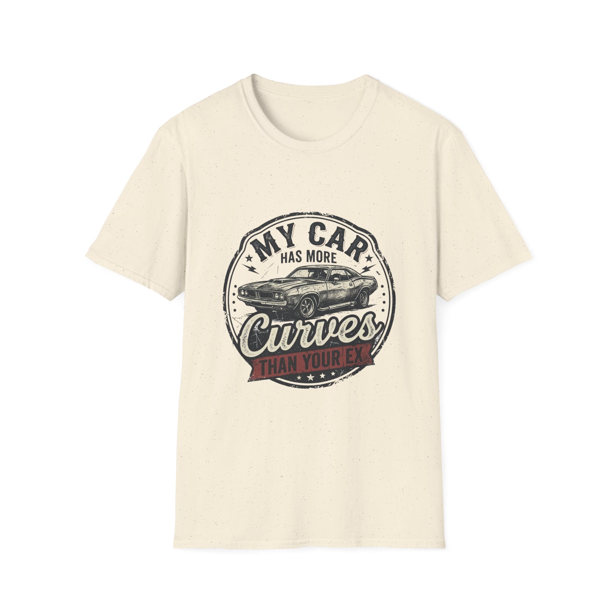 My Car Has More Curves T-Shirt - Vintage Car Humor Tee