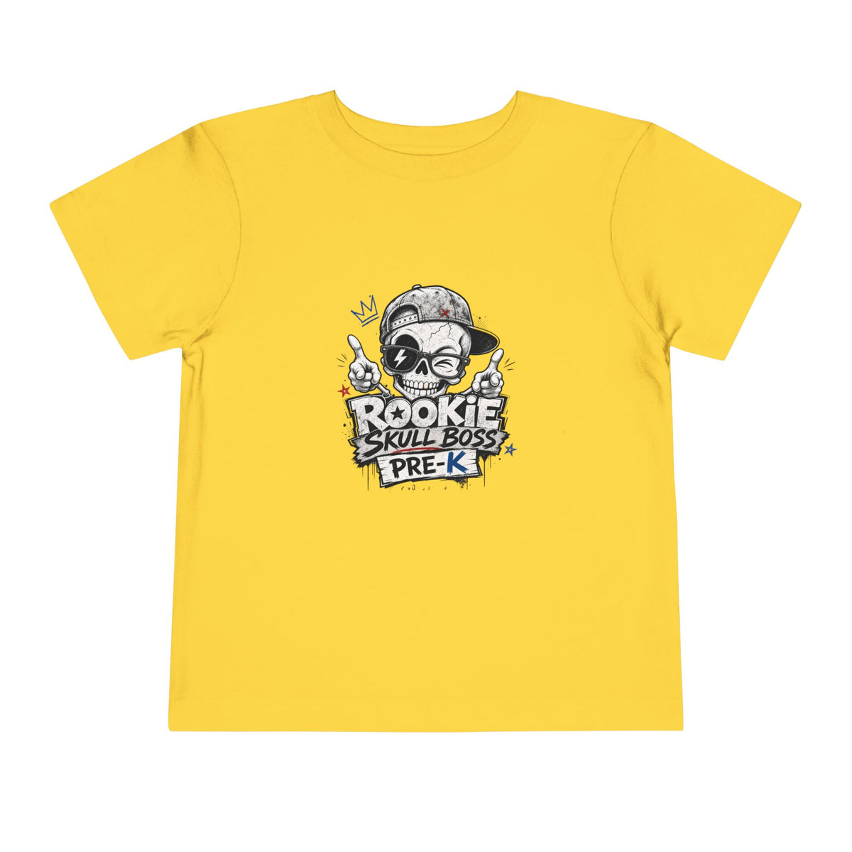 Toddler Tee — "Rookie Skull Boss Pre-K" Graphic Shirt