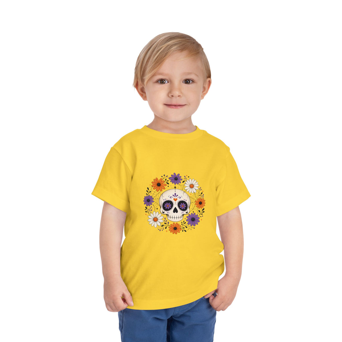 Toddler Tee — Floral Sugar Skull Day of the Dead Kids Shirt