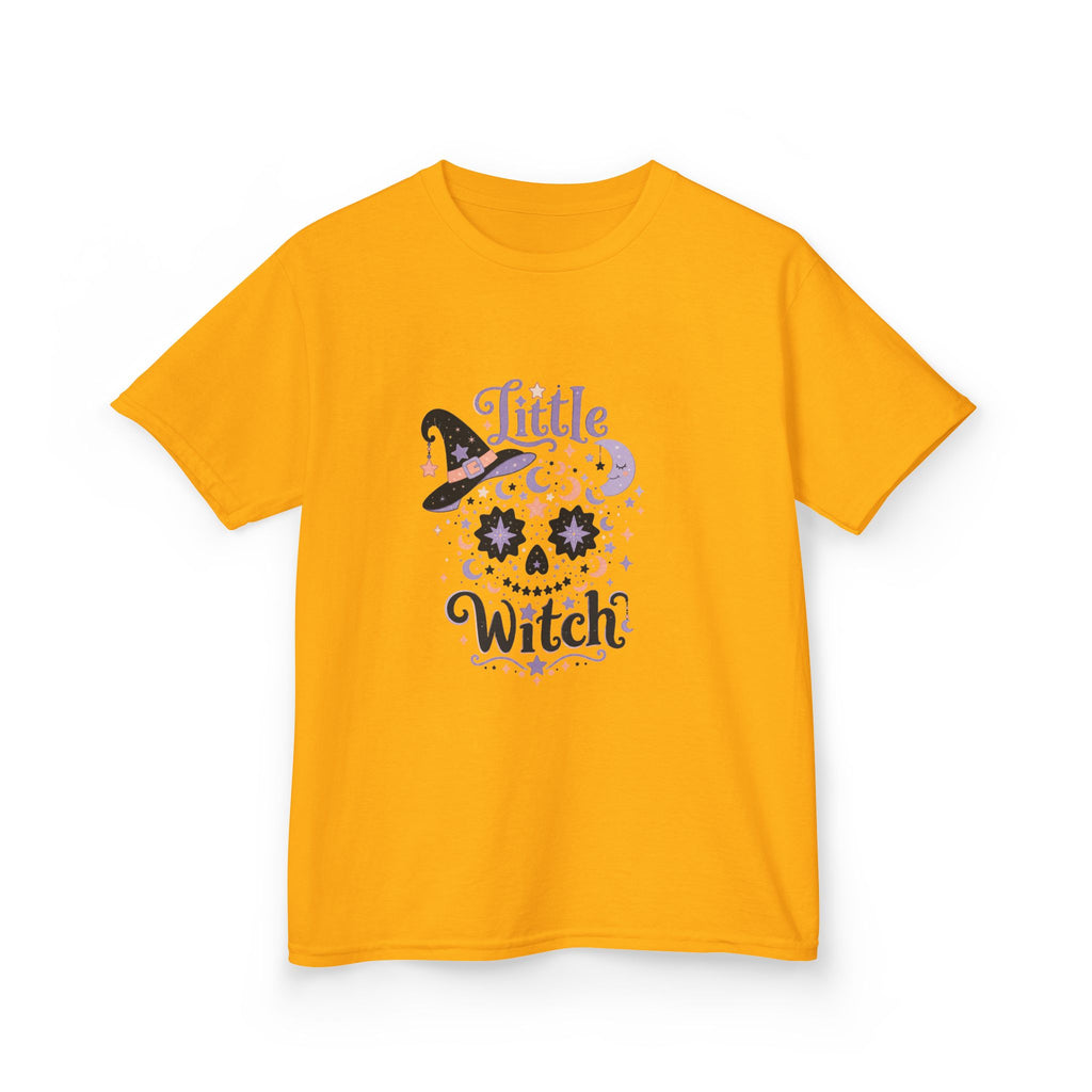 Kids T-Shirt - "Little Witch" Halloween Skull Design