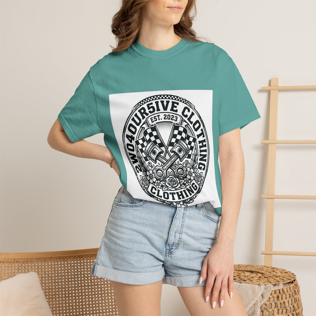 Vintage Racing Crest T-Shirt — '2W04OURSIVE CLOTHING' Graphic Tee