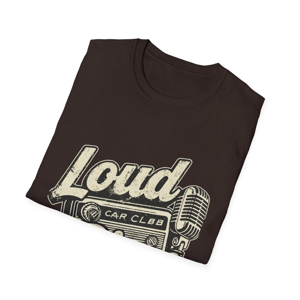 Loud Pipes Car Club T-Shirt — Retro Microphone Vintage Racing Tee