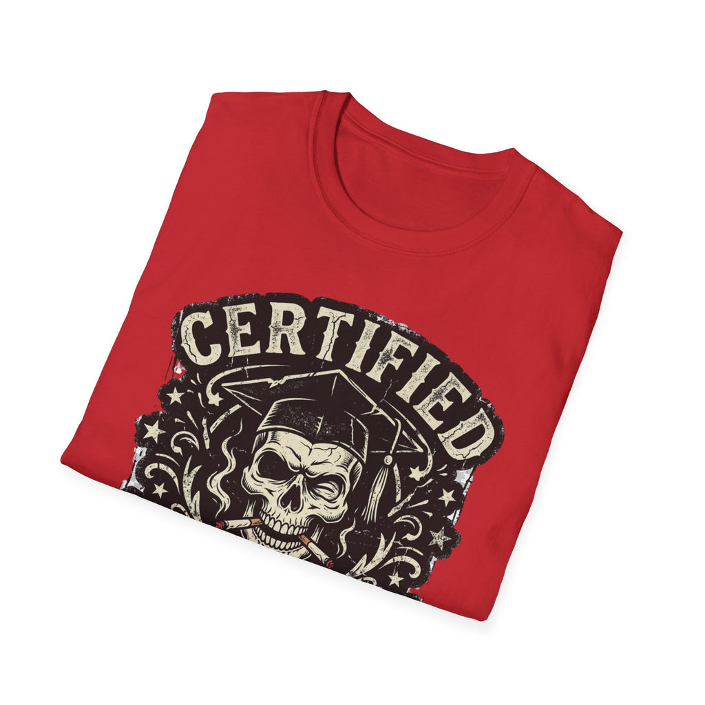 Certified Smarts Skull T-Shirt – Funny Rebel Geek Graphic Tee