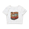 Vintage 'Sin Wagon Girls Club' Crop Tee — Retro Car Pinup Graphic