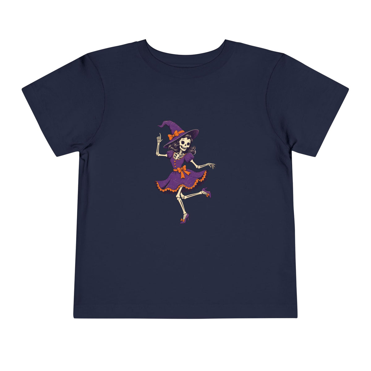 Toddler Witch Skeleton Tee — Cute Dancing Skeleton Halloween Shirt for Kids