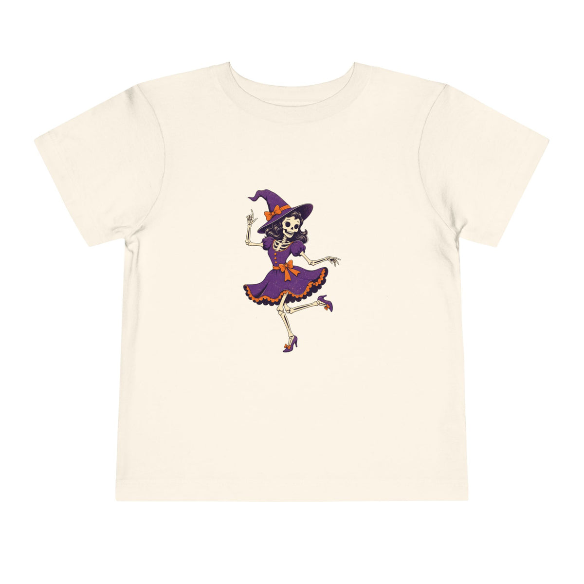 Toddler Witch Skeleton Tee — Cute Dancing Skeleton Halloween Shirt for Kids