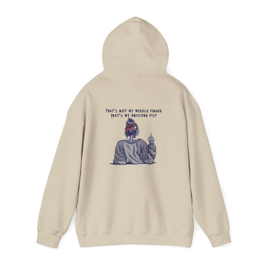 Hoodie — “That’s Not My Middle Finger, That’s My Unicorn Fist” Graphic Hoodie