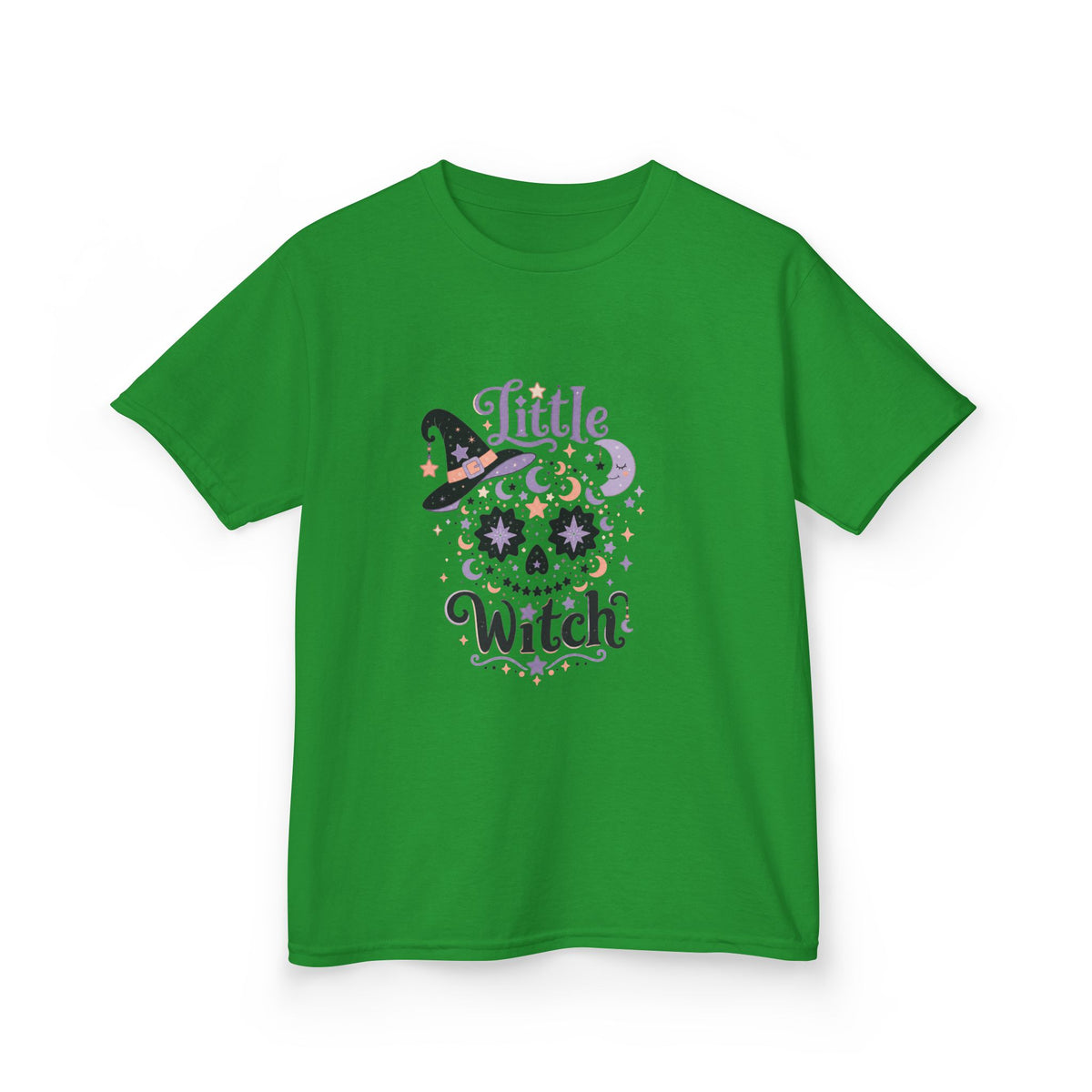 Kids T-Shirt - "Little Witch" Halloween Skull Design