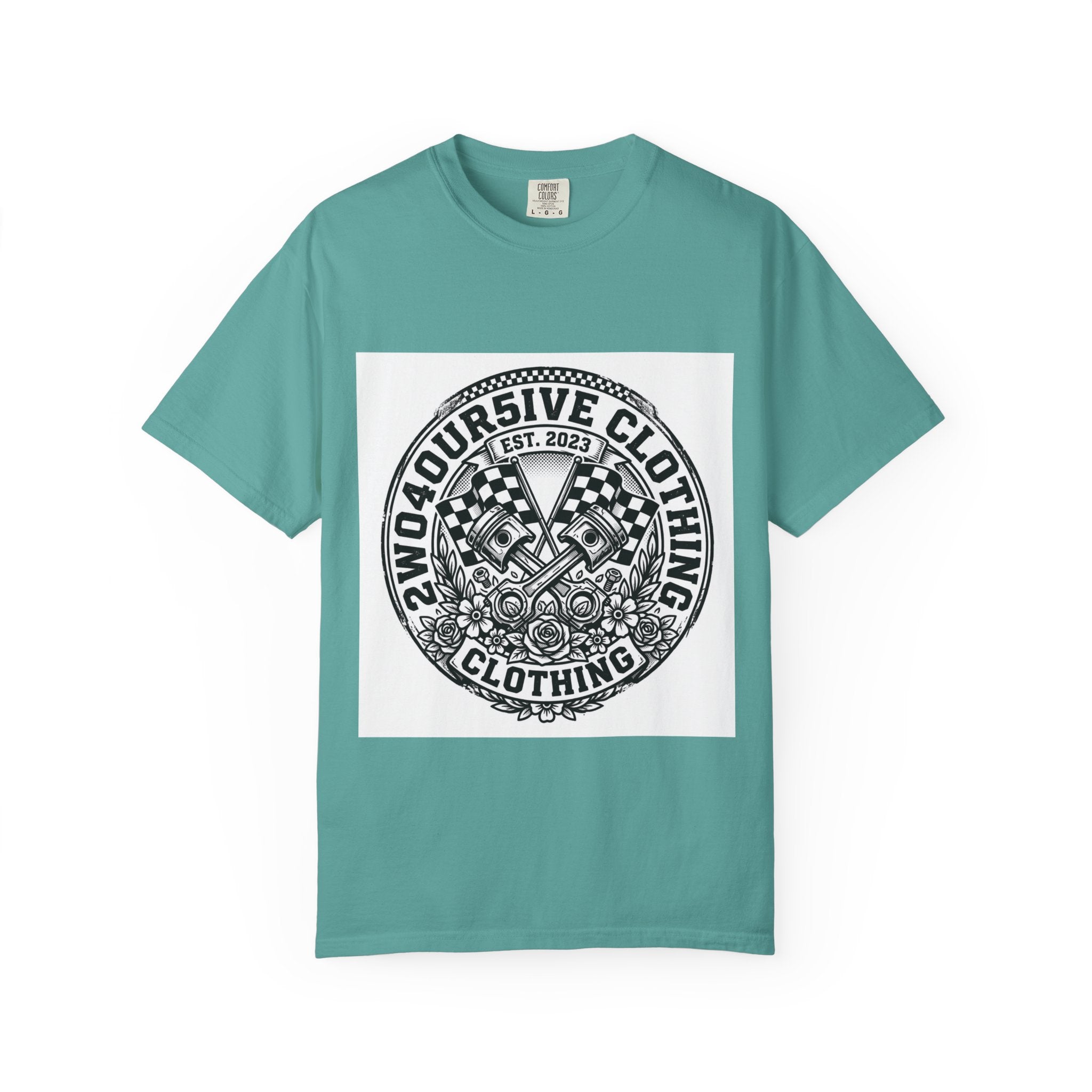 Vintage Racing Crest T-Shirt — '2W04OURSIVE CLOTHING' Graphic Tee