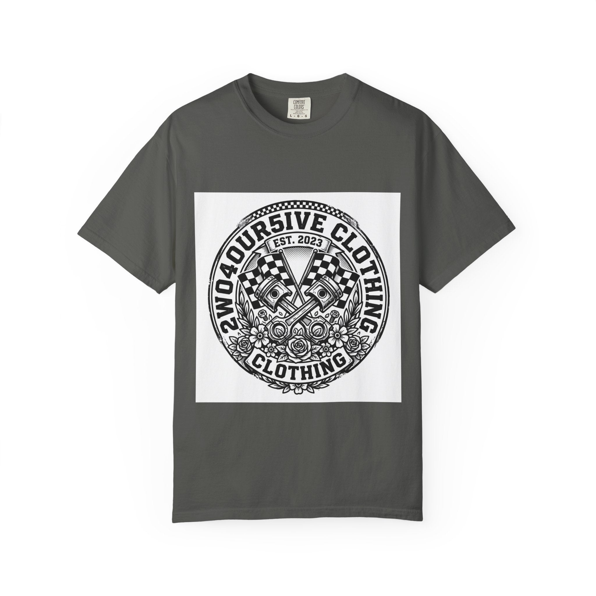 Vintage Racing Crest T-Shirt — '2W04OURSIVE CLOTHING' Graphic Tee