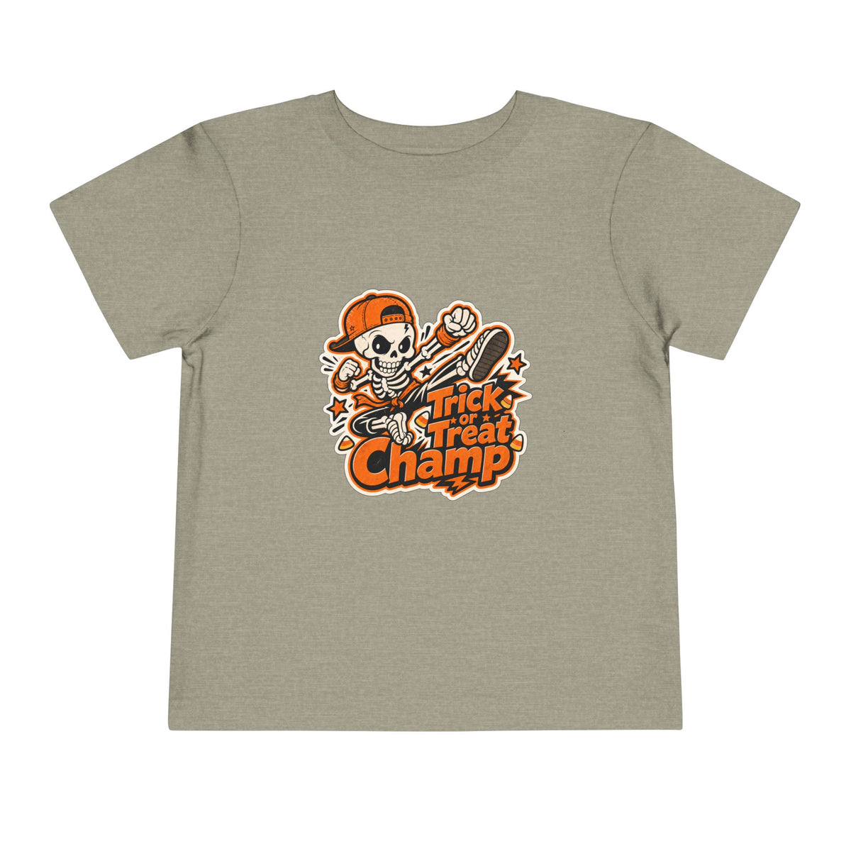 Toddler Tee — 'Trick or Treat Champ' Halloween Skeleton Skate Graphic