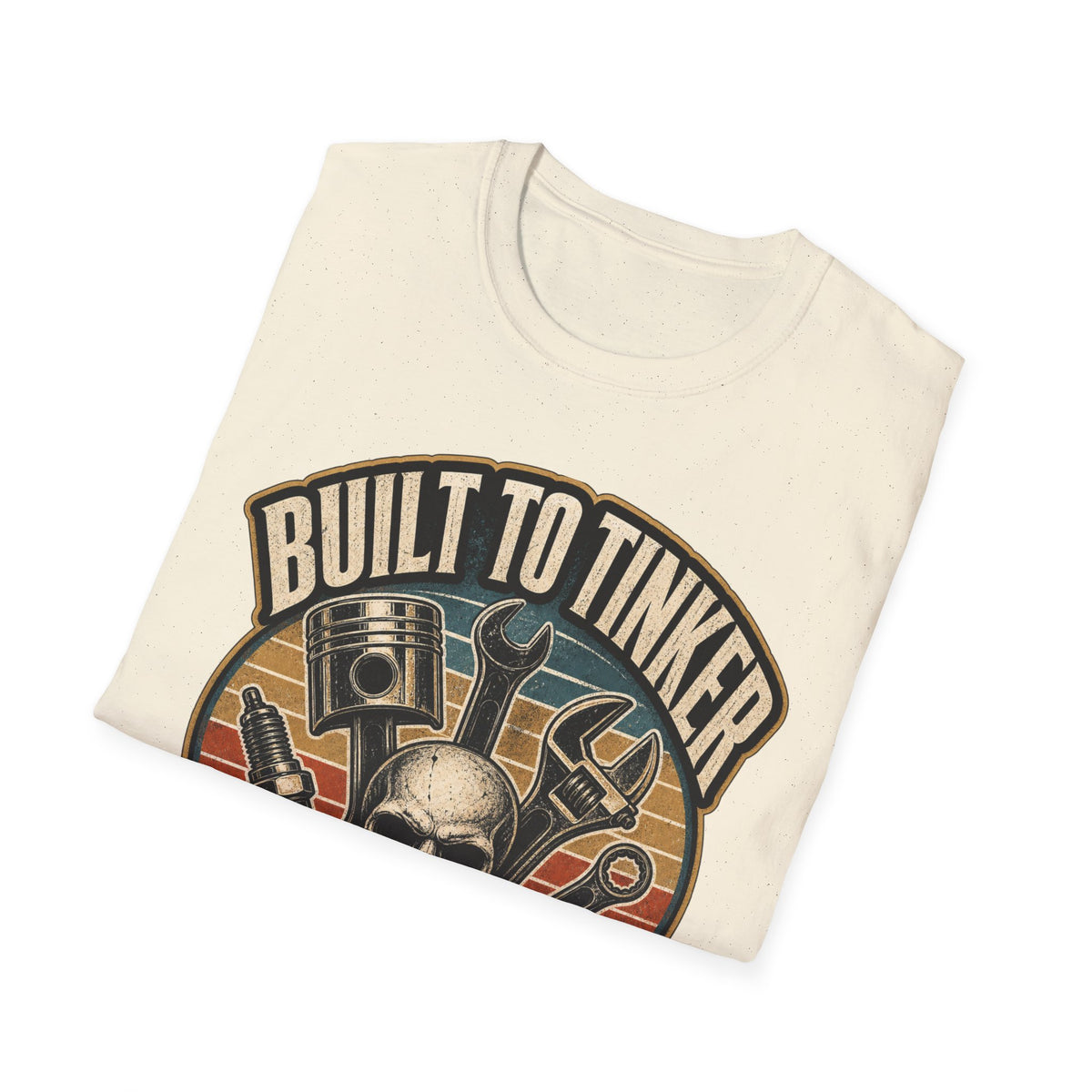 Built to Tinker Car Parts and Tools Tee — Vintage Mechanic Skull Shirt