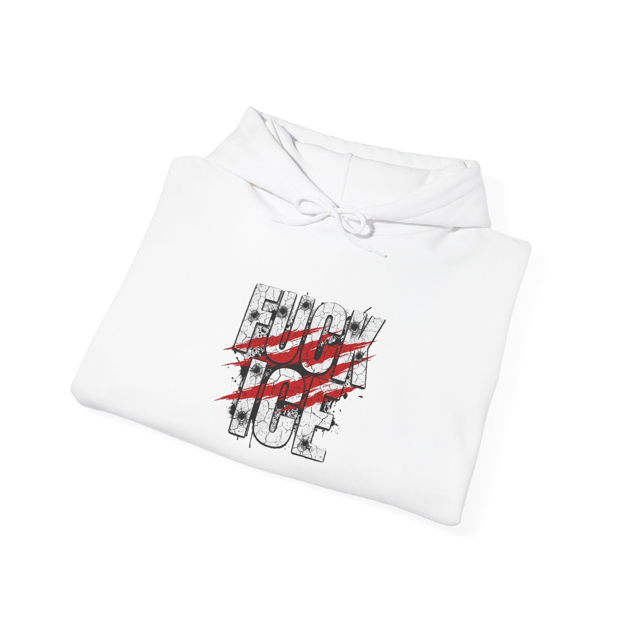 Hoodie “F*** Love” Distressed Graphic Pullover — Edgy Anti-Romance Streetwear