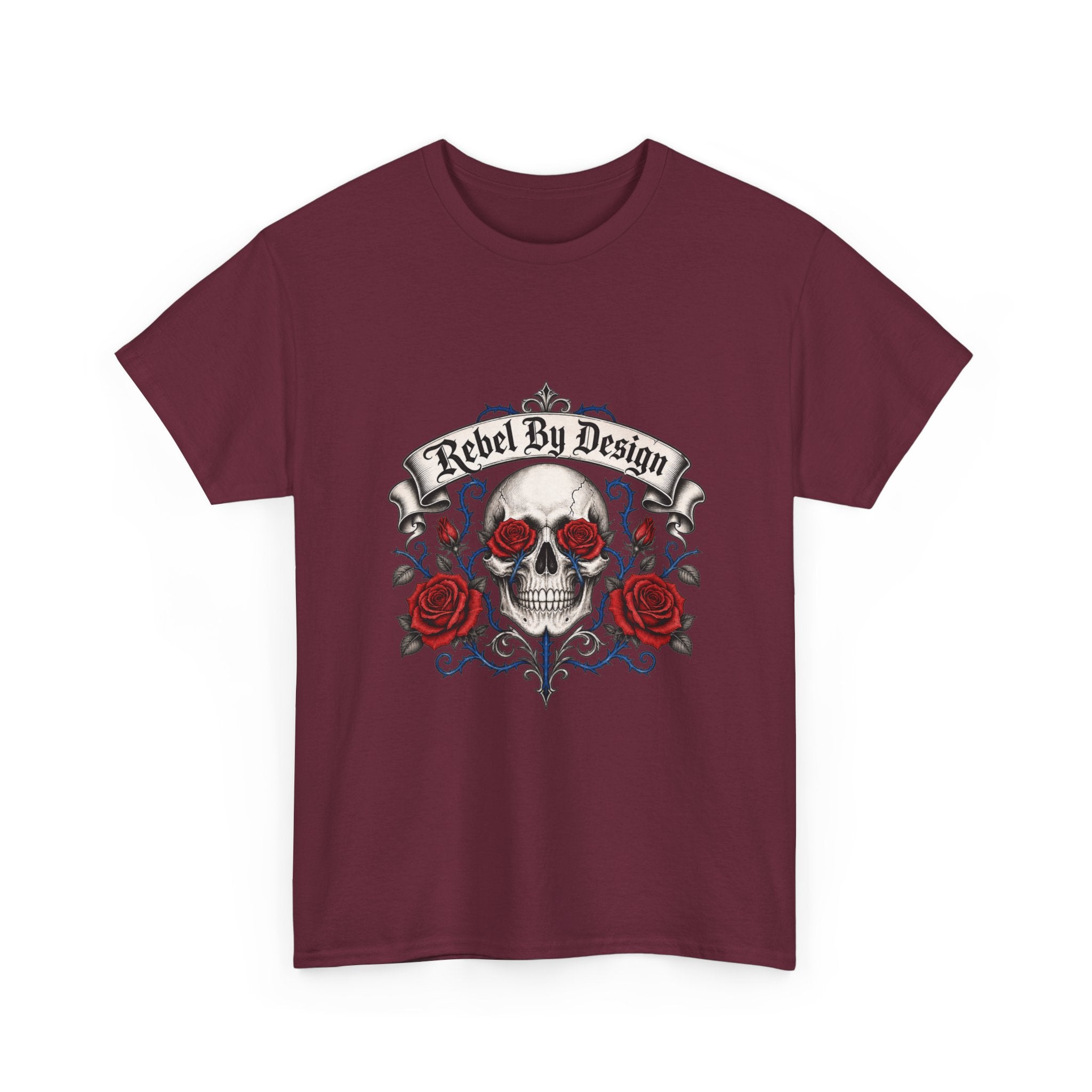 Skull & Roses Tee — "Rebel By Design" Graphic T-Shirt