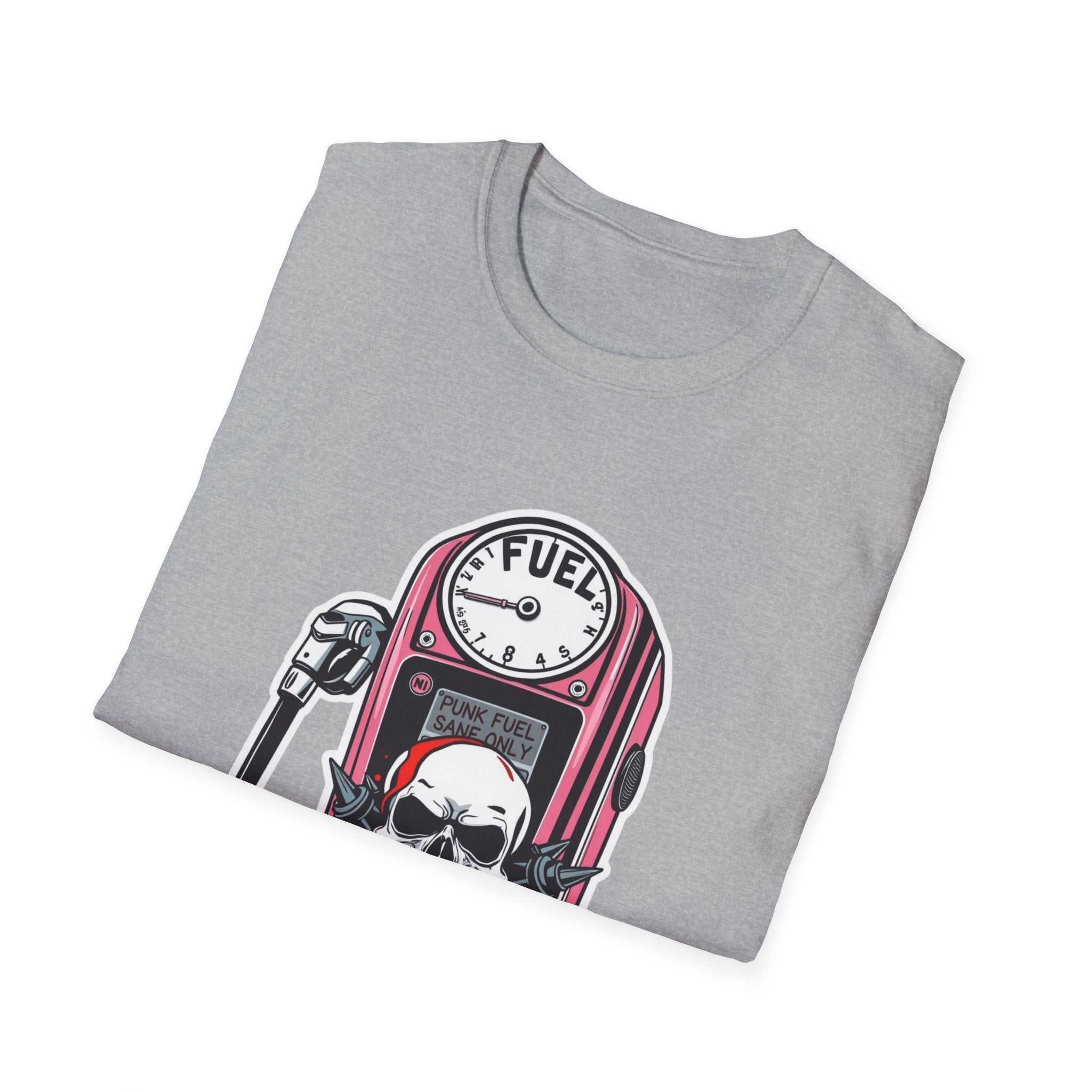 Gas Pump Skull Tee — 'Fuel' Retro Biker Graphic T-Shirt