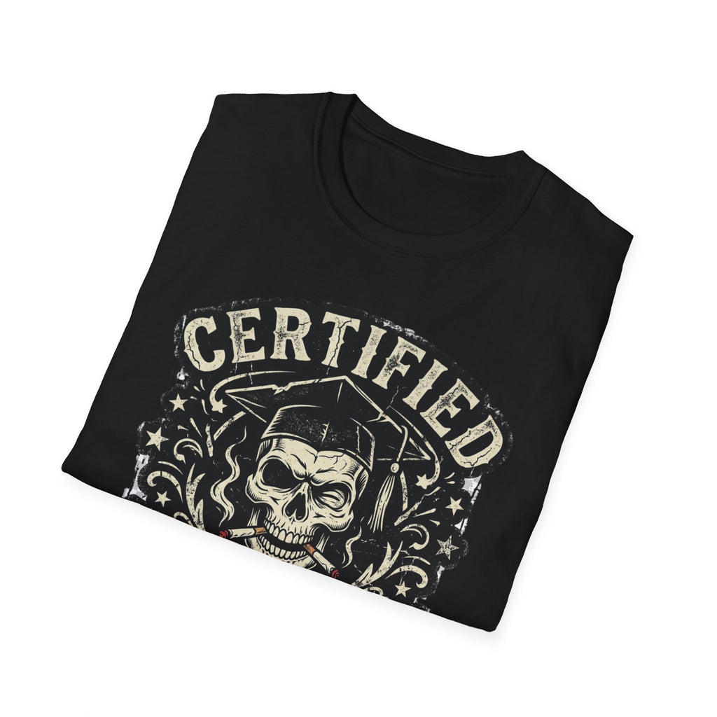 Certified Smarts Skull T-Shirt – Funny Rebel Geek Graphic Tee