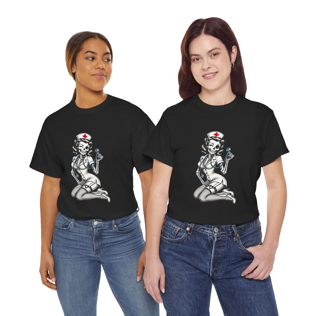 Pin-Up Nurse T-Shirt — Retro Vintage Nurse Girl Graphic Tee