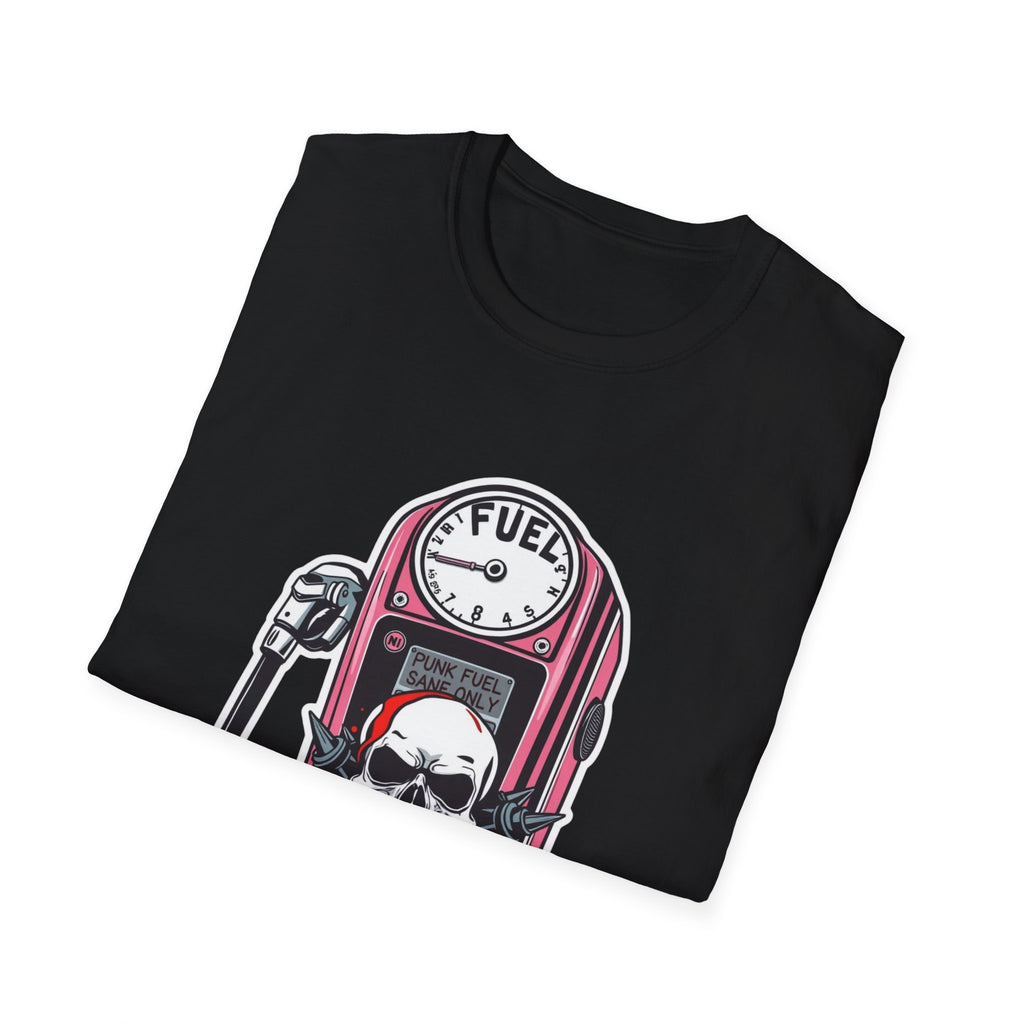 Gas Pump Skull Tee — 'Fuel' Retro Biker Graphic T-Shirt