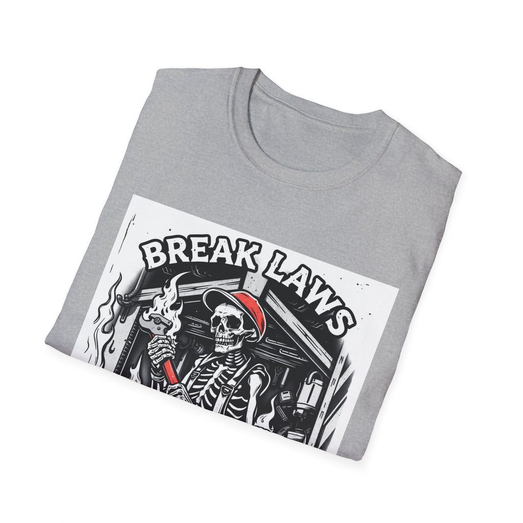 Break Laws Not Hearts Skeleton Guitar T-Shirt